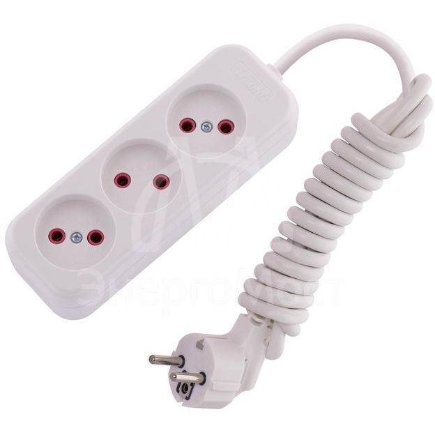 Удлинитель 3х2м без заземл. 10А IP20 LEZARD 720-0302-303