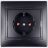 Розетка 1-м СП Мира защ. шторки с заземл. керамика черн. бархат LEZARD 701-4242-124
