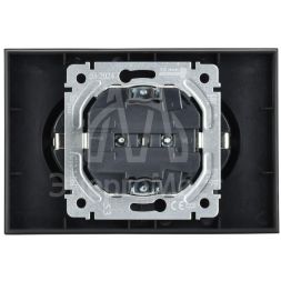 Розетка 2-м СП BRITE РС12-3-БрГ 16А в сборе с заземл. без защ. шторок графит IEK BR-R21-16-K53-F