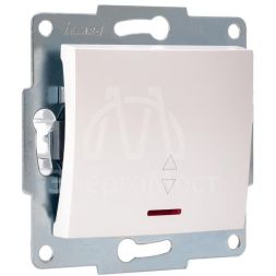 Механизм выключателя проходного 1-кл. 1п СП Karina 10А IP20 с подсветкой жемчуж./бел. перламутр LEZARD 707-3088-114