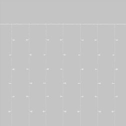 Гирлянда светодиодная занавес 3х2м 264 LED бел. прозр. ПВХ IP44 эффект мерцания 22 нити 12 LED/нить Neon-Night 235-525