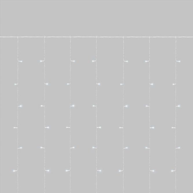 Гирлянда светодиодная занавес 3х2м 264 LED бел. прозр. ПВХ IP44 эффект мерцания 22 нити 12 LED/нить Neon-Night 235-525