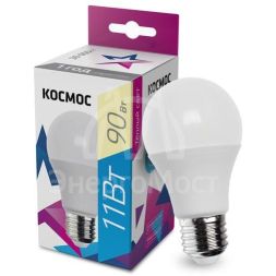 Лампа светодиодная A60 11Вт 3000К E27 220В КОСМОС LkecLED11wA60E2730