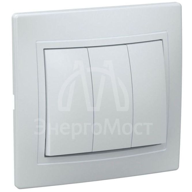 Выключатель 3-кл. СП Кварта 10А IP20 ВС10-3-0-КБ бел. IEK EVK30-K01-10-DM