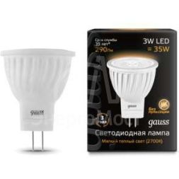 Лампа светодиодная Black D35х45 SMD MR11 3Вт 2700К тепл. бел. GU4 250лм 150-265В FROST Gauss 132517103