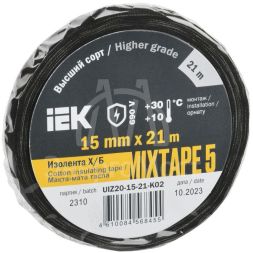 Изолента Х/Б 15мм 21м MIXTAPE 5 IEK UIZ20-15-21-K02