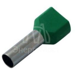 Наконечник штыревой втулочный изолир. (НШВИ F-14мм) 2х6кв.мм (TE-6014) зел. REXANT 08-2811