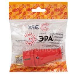 Вилка VX10-R-IP44 16А IP44 прямая с заземл. каучук красн. ЭРА Б0055415