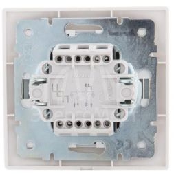 Выключатель 2-кл. СП Мира 10А IP20 с подсветкой с сер. вставкой бел. LEZARD 701-0215-112