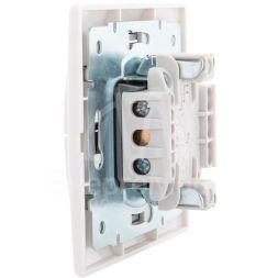 Выключатель 2-кл. СП Мира 10А IP20 с подсветкой с сер. вставкой бел. LEZARD 701-0215-112