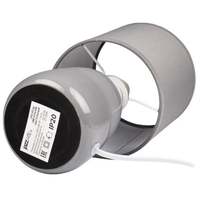 Светильник настольный JH2-02-gy E14 IP20 130х130х255мм керамика; ткань; PVC-пластик сер. JazzWay 5062320