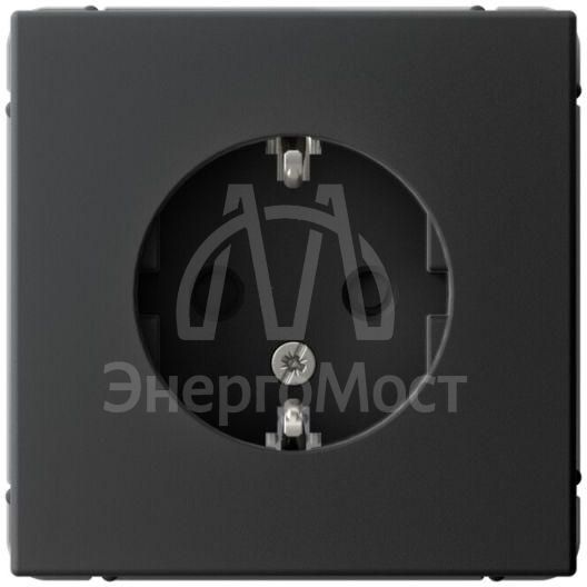 Розетка ArtGallery 16А с заземл. защ. шторки механизм карбон SE GAL001045