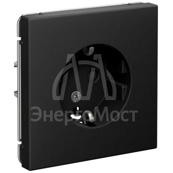 Розетка ArtGallery 16А с заземл. защ. шторки механизм карбон SE GAL001045