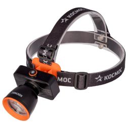 Фонарь налобный аккум. 10Вт Laser LED/ 1200мА.ч ABS пластик линза Френеля КОСМОС (KOC531Lit)
