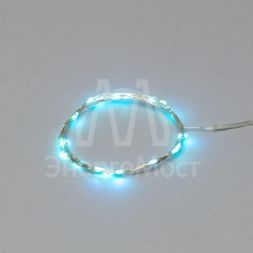 Гирлянда &amp;quot;Роса&amp;quot; (батарейки 3хААА в компл.) 2м 20LED бирюз. прозр. провод 2Вт 4.5В IP20 NEON-NIGHT 303-004