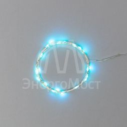 Гирлянда &amp;quot;Роса&amp;quot; (батарейки 3хААА в компл.) 2м 20LED бирюз. прозр. провод 2Вт 4.5В IP20 NEON-NIGHT 303-004