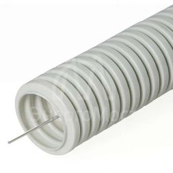 Труба гофрированная ПВХ d20мм с протяжкой сер. (уп.100м) Урал Пак ГФ-0101720-100