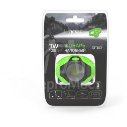 Фонарь налобный 3Вт 120лм элементы питания 3хAAA (не в компл.) GAUSS GF302