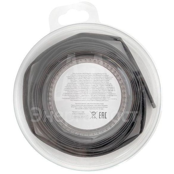 Трубка термоусадочная ТУТ нг 8/4 черн. ролик 2 м EKF tut-8-b-b