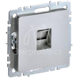 Розетка компьютерная СП RJ45 кат.5E BRITE РК10-БрА алюм. IEK BR-K10-1-K47