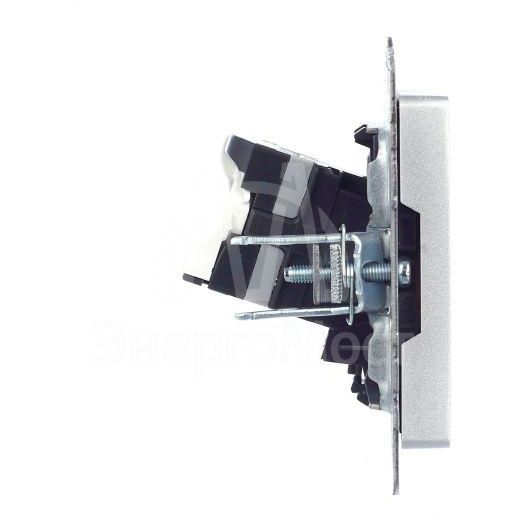 Розетка компьютерная СП RJ45 кат.5E BRITE РК10-БрА алюм. IEK BR-K10-1-K47