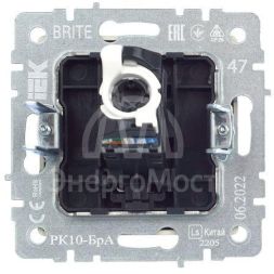 Розетка компьютерная СП RJ45 кат.5E BRITE РК10-БрА алюм. IEK BR-K10-1-K47
