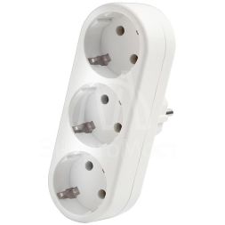 Разветвитель 3-м плоский с заземл. 16А 3500Вт 250В бел. DОМТОК 2656