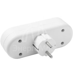 Разветвитель 3-м плоский с заземл. 16А 3500Вт 250В бел. DОМТОК 2656