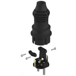 Вилка прямая VX13-B-IP44 16А IP44 с заземл. каучук черн. Эра Б0069321