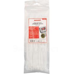 Хомут кабельный 3.6х250 тройной замок нейл. бел. (уп.100шт) Rexant 67-0250