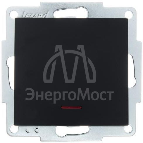 Механизм выключателя1кл. СП с индик. VESNA черн. бархат LEZARD 742-4288-111