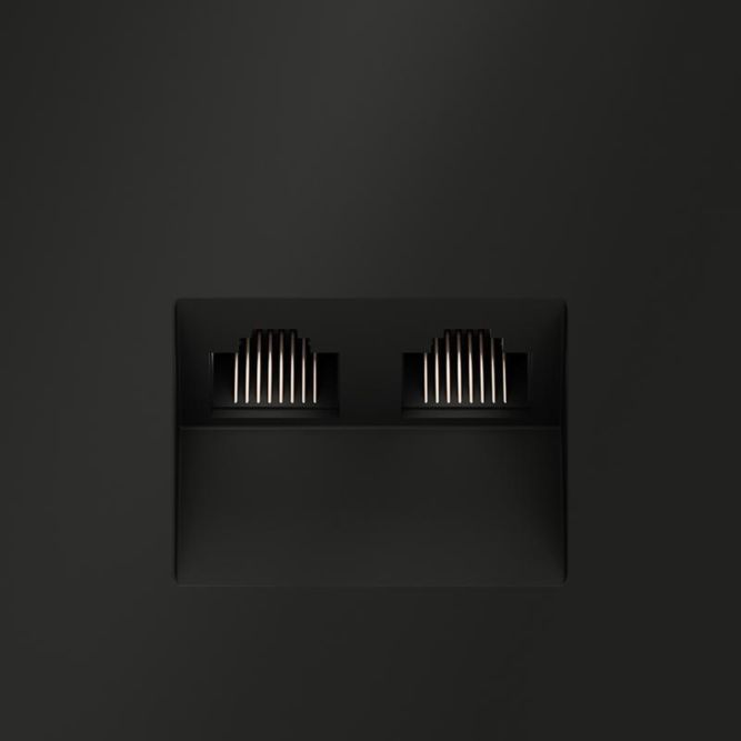 Розетка компьютерная 2-м СП S70 RJ45 + RJ45 кат.6 механизм черн. матов. Voltum VLS060208