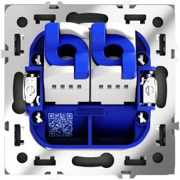 Розетка компьютерная 2-м СП S70 RJ45 + RJ45 кат.6 механизм черн. матов. Voltum VLS060208