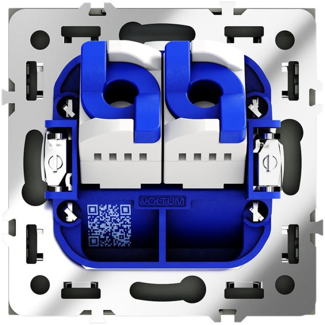 Розетка компьютерная 2-м СП S70 RJ45 + RJ45 кат.6 механизм черн. матов. Voltum VLS060208