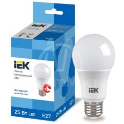 Лампа LED A80 шар 25Вт 230В 6500К E27 IEK LLE-A80-25-230-65-E27