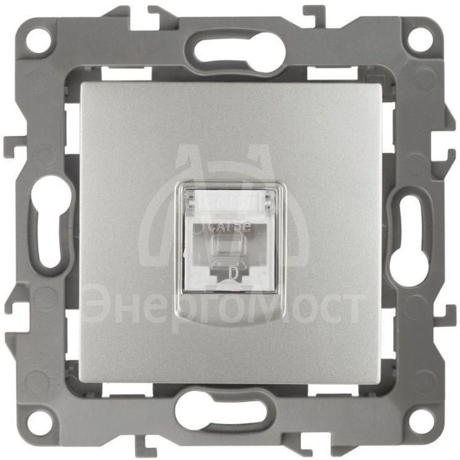 Розетка компьютерная Эра12 12-3107-03 RJ45 алюм. Эра Б0014725