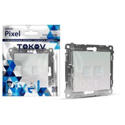 Розетка компьютерная 2-м СП Pixel RJ45 кат.5E механизм перламутр. TOKOV ELECTRIC TKE-PX-RC2-C04