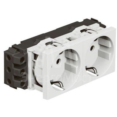 Механизм розетки 2-м СП Mosaic New 4мод. защ. шторки бел. Leg 077602