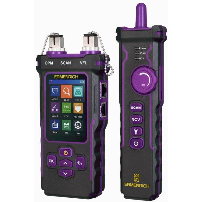 Тестер кабельный многофункциональный NetGeeks NP60 фиолет. Ermenrich 84551