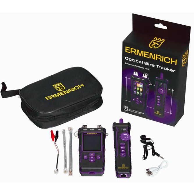 Тестер кабельный многофункциональный NetGeeks NP60 фиолет. Ermenrich 84551