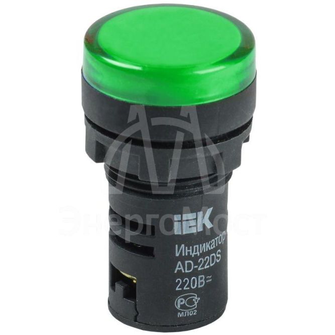 Лампа светосигнальная AD22DS d22мм 24В AC/DC зел. IEK BLS10-ADDS-024-K06