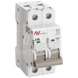 Выключатель автоматический модульный 2п C 16А 6кА AV-6 AVERES EKF mcb6-2-16C-av
