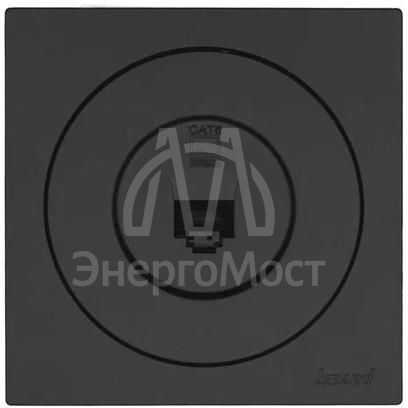 Розетка компьютерная СП OSEN RJ45 кат.6 механизм черн. бархат LEZARD 743-4288-140
