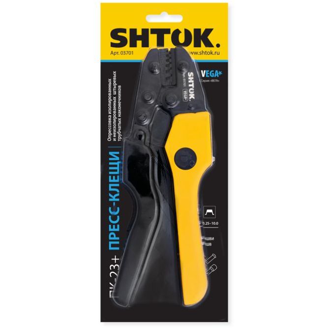 Пресс-клещи ПК-23+ матрица профиль трапеция 0.25-10.0кв.мм (03701) SHTOK 376208