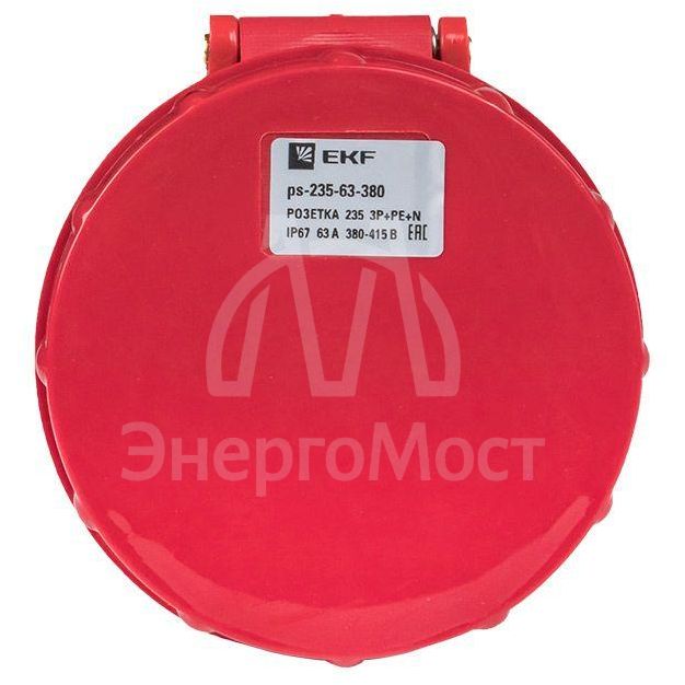 Розетка кабельная 63А 380В 3P+РЕ+N IP67 (235) EKF ps-235-63-380