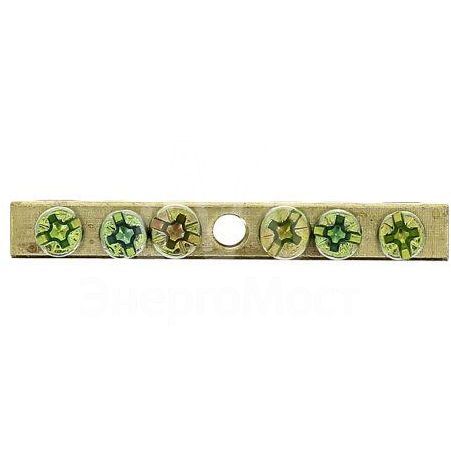 Шина PEN &amp;quot;ноль-земля&amp;quot; 6х9 6 отвер. латунь крепеж по центру PROxima EKF sn0-63-06