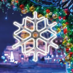 Фигура &amp;quot;Снежинка&amp;quot; из гибкого неона 60х60см бел. эффект тающих сосулек Neon-Night 501-225