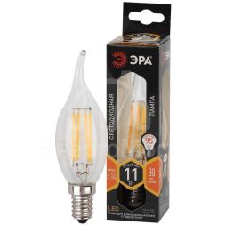 Лампа светодиодная филаментная F-LED BXS-11W-827-E14 BXS 11Вт свеча на ветру E14 тепл. бел. ЭРА Б0047001