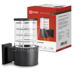 Светильник НБУ ART-1хA60-BL E27 IP65 230В уличный настенный односторонний алюм. под лампу 1хA60 черн. IN HOME 4690612037639