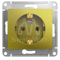 Механизм розетки 1-м Glossa 16А 250В с заземл. фисташк. SchE GSL001043